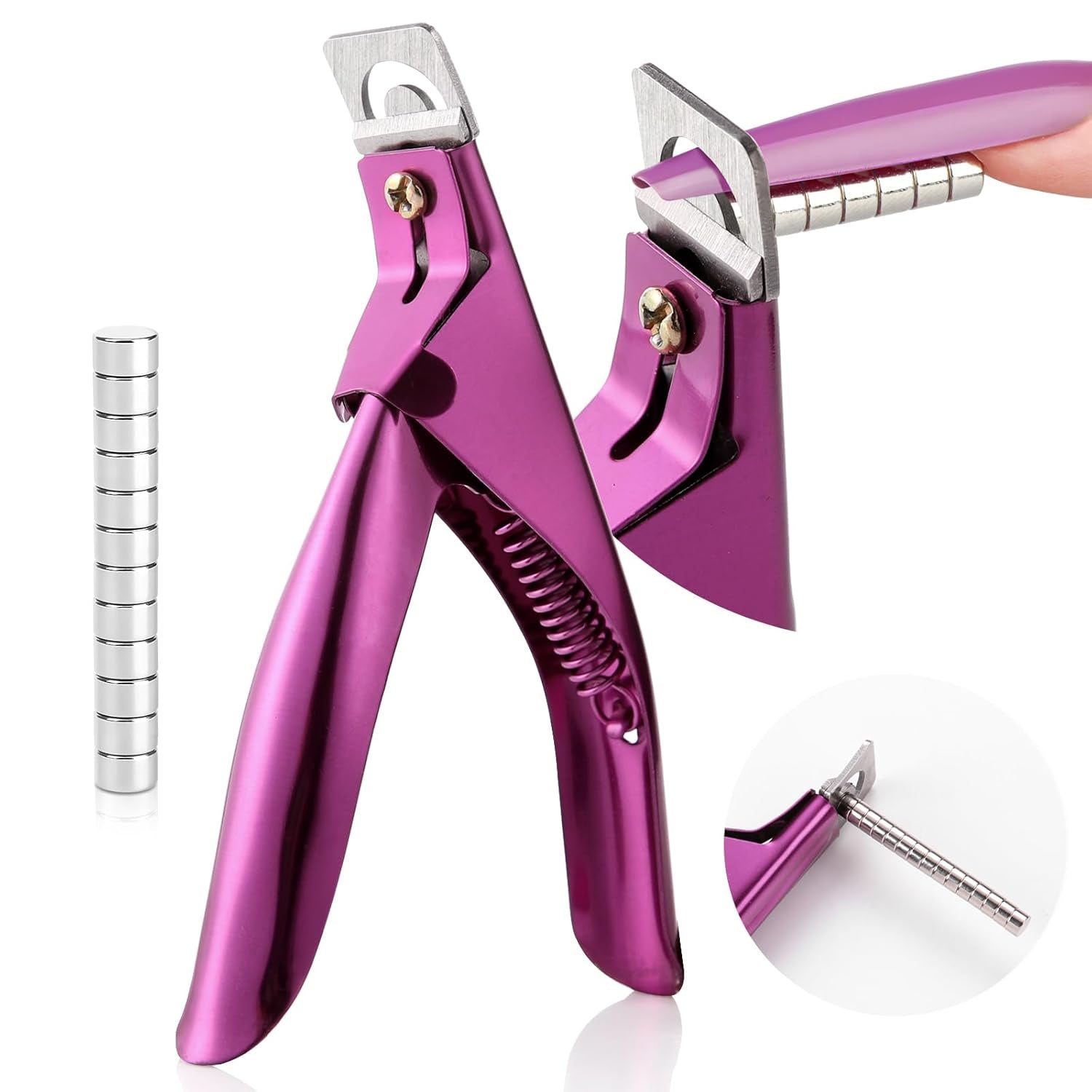Saviland Unghiere Manichiură Cutter Cutter Cu 15 Magneți, Unghii cu Gel Unghii Trimmer Manichiură Unghii Cutter pentru Unghii Artificiale Unghii cu Gel Unghii Acrilice Unghii Unghii False (Roșu Roșu)
