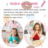 10 culori coloranți alimentari comestibili, markere alimentare cu două fețe cu vârf fin și lat, pixuri pentru glazură pentru prăjituri, fondant, fursecuri, ouă de Paște, macaroane, copt cu copii
