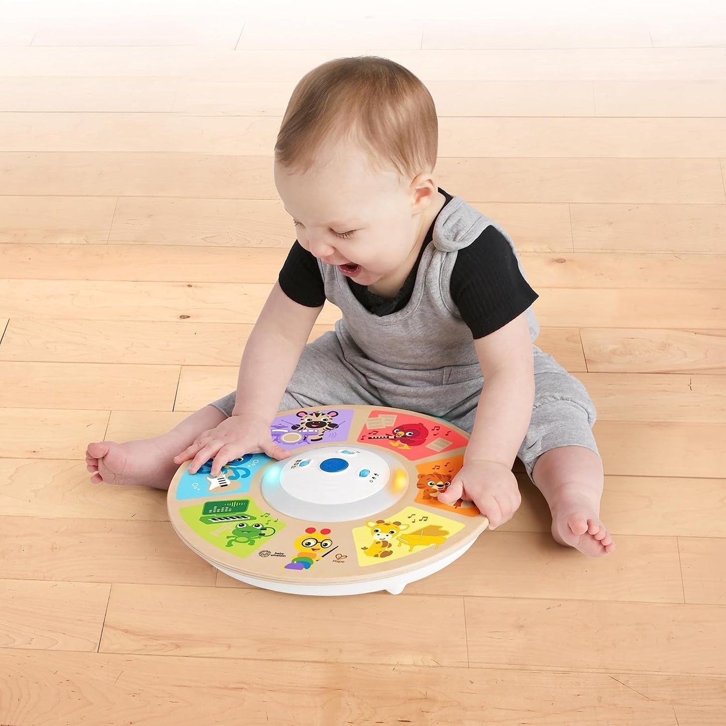 Baby Einstein, Hape, Cal's Smart Sounds Symphony Magic Touch Jucărie electronică din lemn cu activități în 3 limbi (engleză, franceză și spaniolă), 3 moduri, de la 6 luni Jucarii Bebe Naty Shop