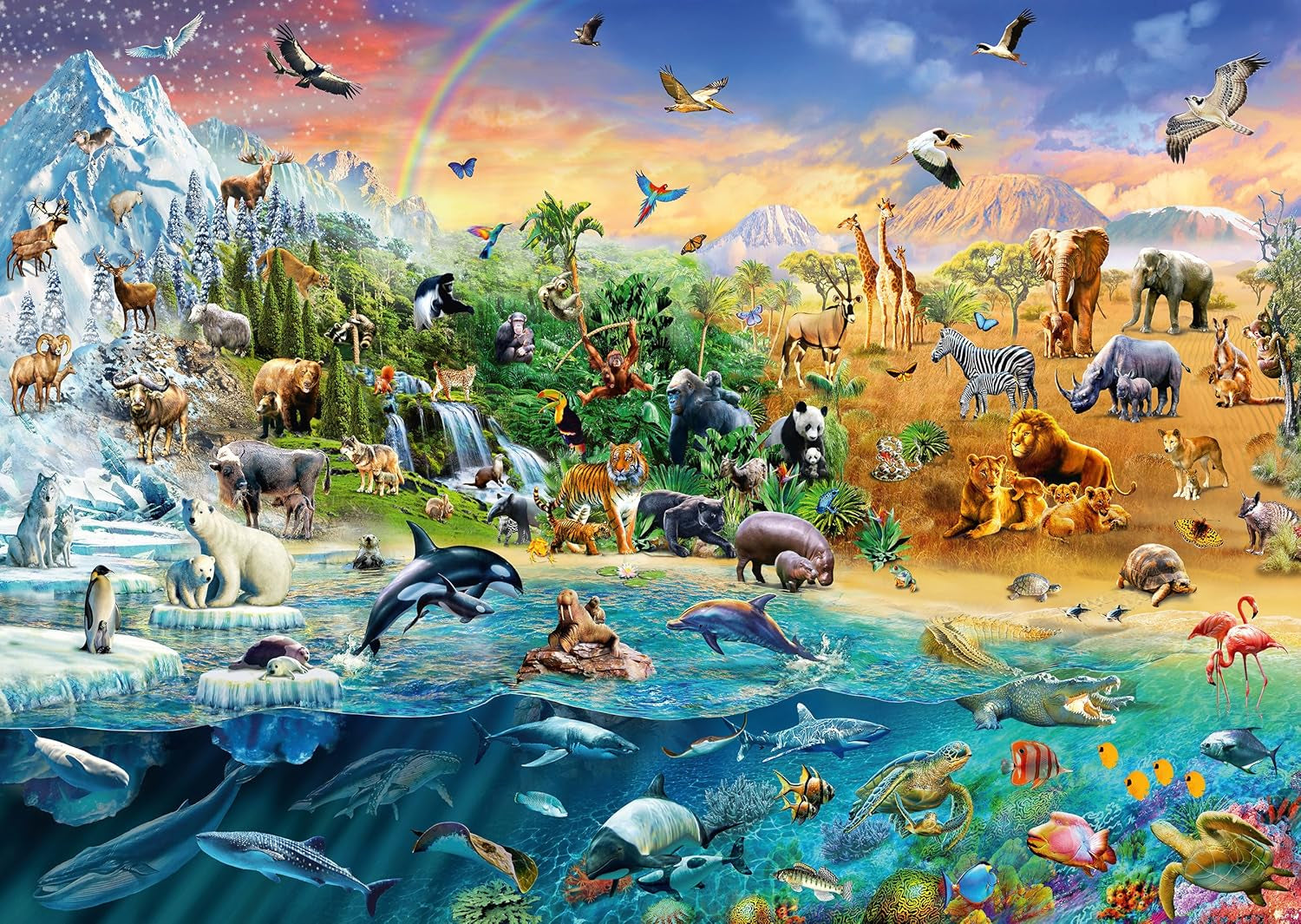 Schmidt Spiele 58324 Lumea animalelor, puzzle jigsaw 1000 piese Puzzle Naty Shop