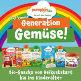 Inele multicereale organice Pumpkin Organics pentru copii, morcov și mango (pachet de 8) Gustări pentru bebeluși fără aditivi de la 12 luni - fără alergeni² și fără gluten³ Gustări crocante pentru copii (8 x 20g)
