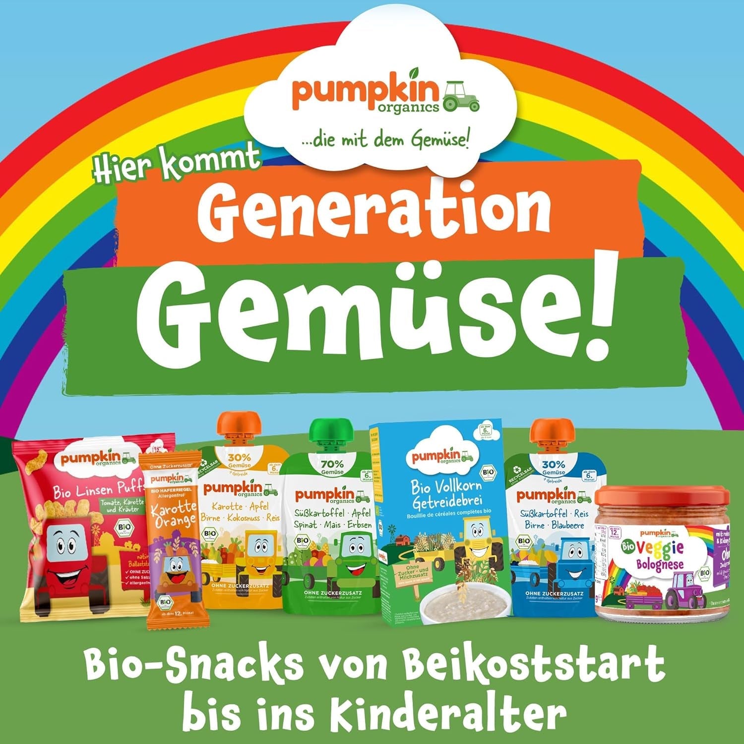 Inele multicereale organice Pumpkin Organics pentru copii, morcov și mango (pachet de 8) Gustări pentru bebeluși fără aditivi de la 12 luni - fără alergeni² și fără gluten³ Gustări crocante pentru copii (8 x 20g)