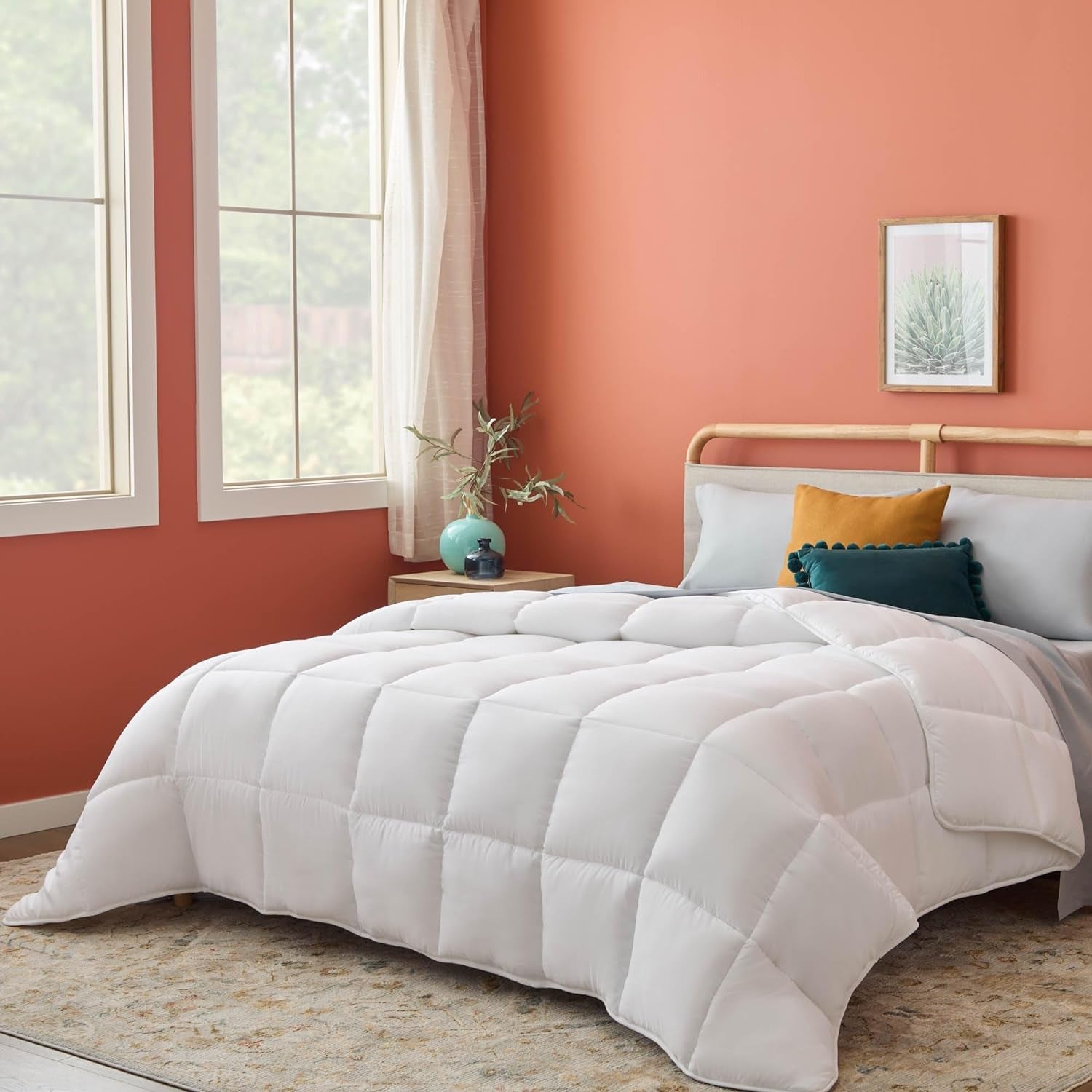 Linenspa 10.5 Tog All Season hipoalergenic Down Alternative Microfibre Duvet Super King Size Plapumi si pilote Naty Shop Alb Super King