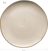 MÄSER 931371 Nottingham Vintage Series Set de veselă pentru 4 persoane, serviciu de cină cu 8 piese, farfurii de cină și farfurii de sumă, aspect retro rotund neregulat, gresie, bej