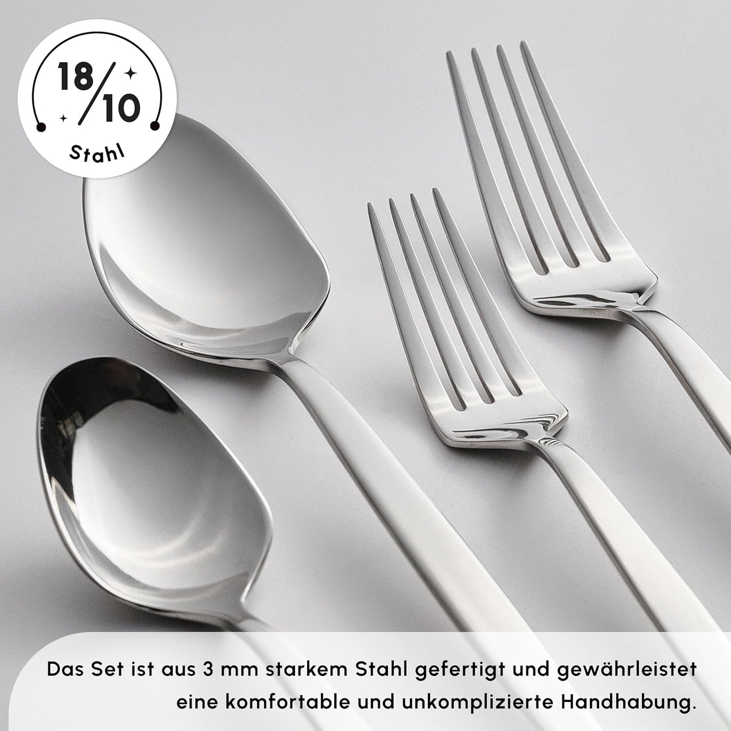 Set de tacâmuri Karaca Thor 84 piese cu cutie, oțel inoxidabil în cutie elegantă Bucatarie Naty Shop