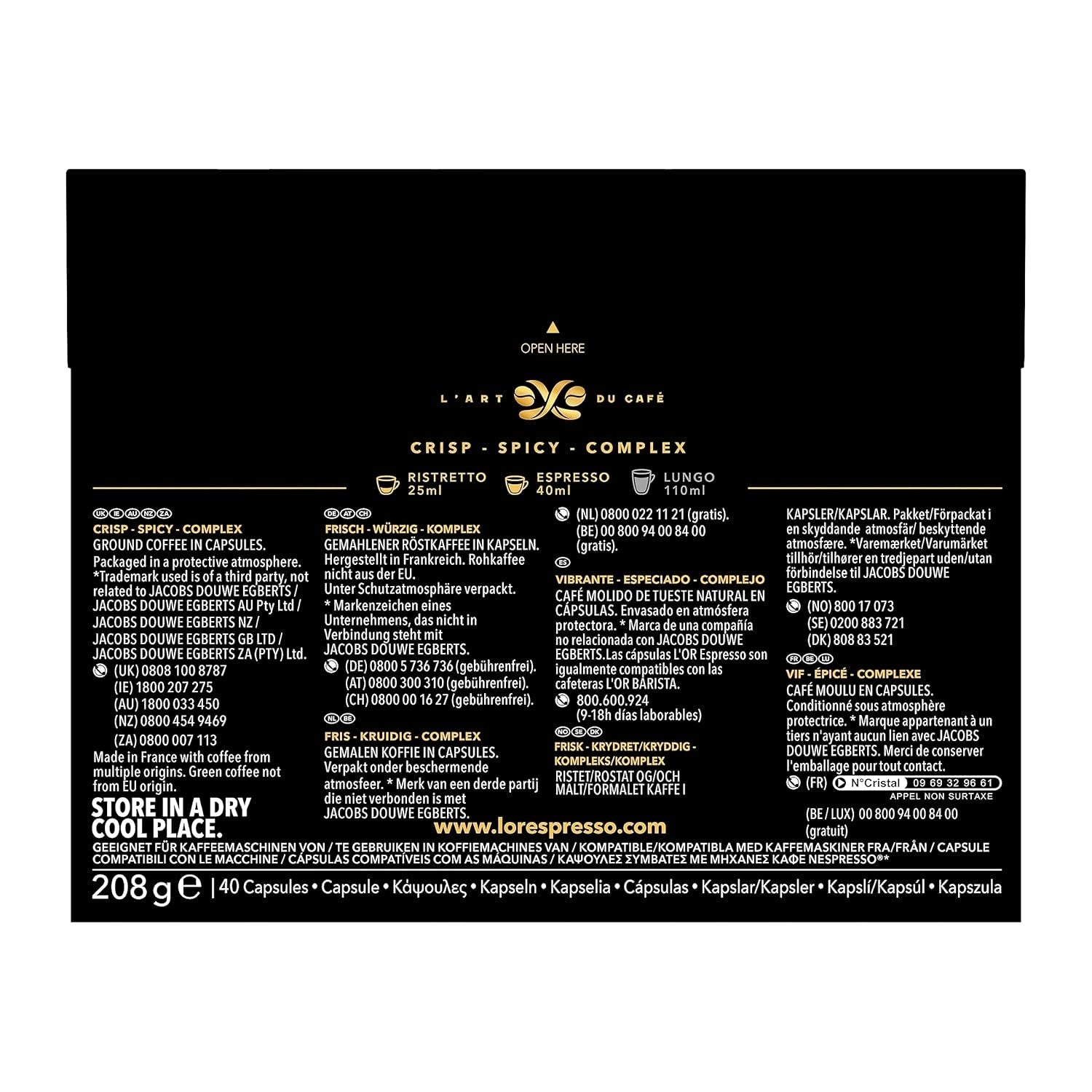 kapseln aus Aluminium, Ristretto, Intensität 11, 40 Stück, 208 g