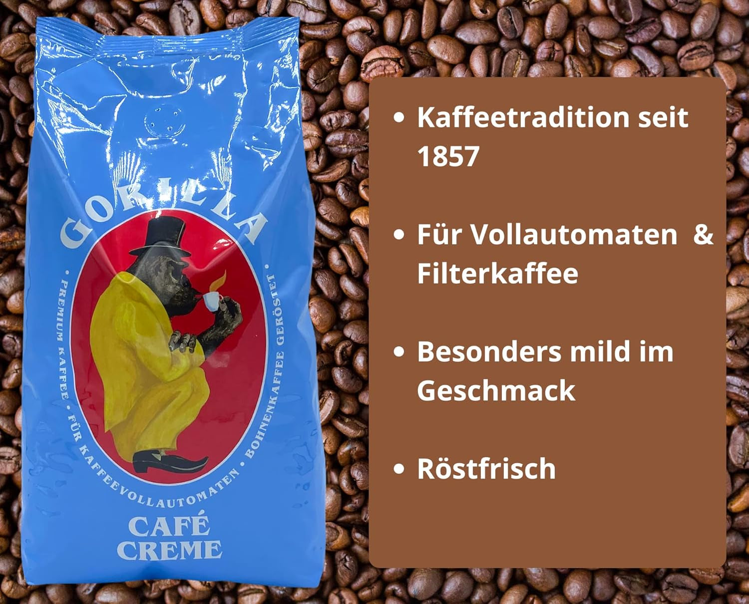 Cremă de cafea Gorilla 3x 1000g Joerges + Jassas Produse de patiserie | Cafea Arabica Pachet de 3 1kg