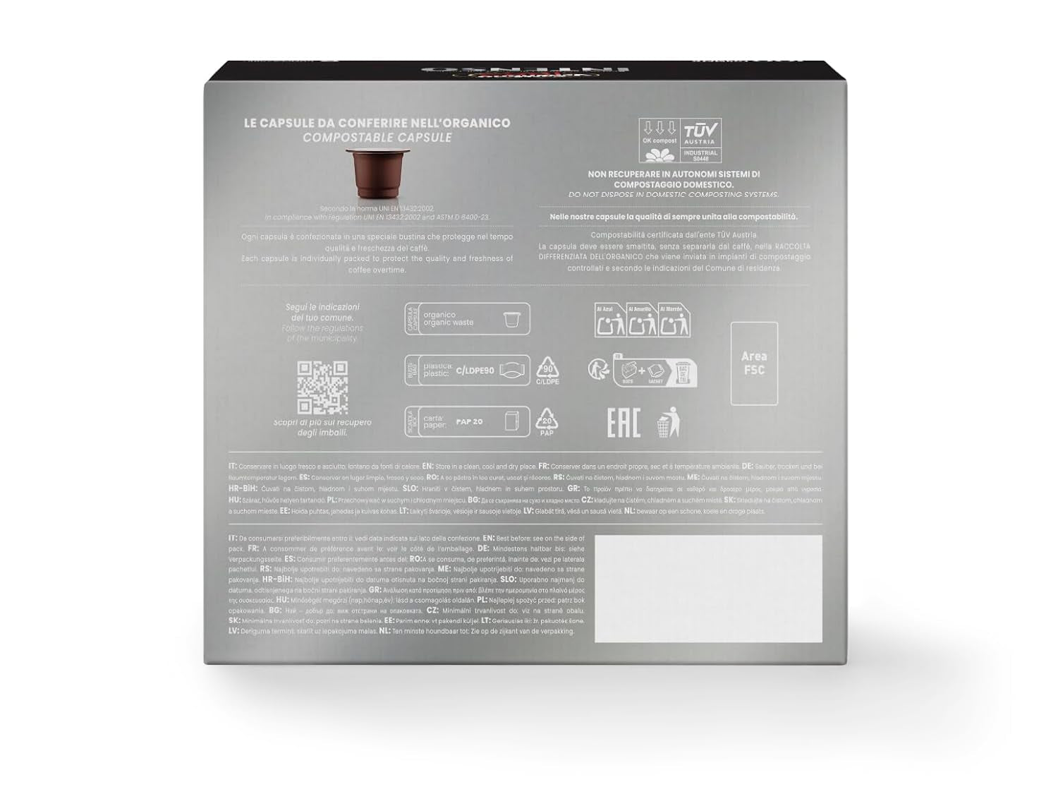 Caffè Vergnano 1882 - Èspresso Kompostierbare Kaffeekapseln , Kompatible Mit Nespresso, Intenso (Intensiv) - Packung Enthält 100 Kapseln