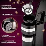 Espressor Clatronic | Cană de călătorie 400 ml | Compatibilă cu toate suporturile de pahare standard (de exemplu, pentru mașină) | Espressor cu filtru | Filtru permanent din nailon | Cană din oțel inoxidabil cu capac pentru aromă | KA 3733