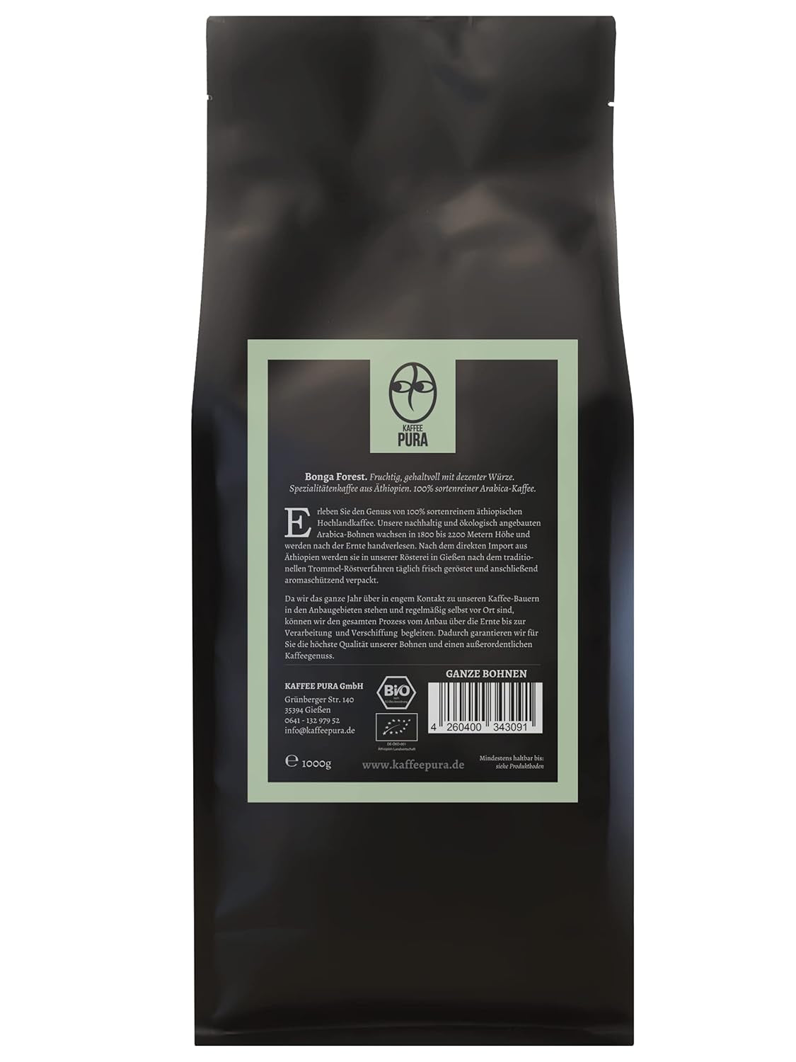 Cafea boabe întregi organice Bonga Forest (1000)