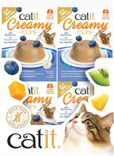 Catit Creamy Cups, Ton și Pui cu Afine, 4x25g