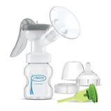 Pompă manuală de sân cu protecție 100% silicon Softshape (B, flanșă de 25 mm) și opțiuni anti-colici + biberon cu gură largă de 150 ml cu tetina cu flux lent de nivel 1 Accesorii Hrana si Alaptare Bebe Naty Shop