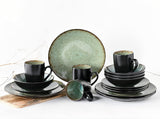 CreaTable, 23631, seria Jawa - glazură reactivă, set de veselă cu 16 piese, serviciu combinat din gresie, potrivit pentru mașina de spălat vase și cuptorul cu microunde, producție de calitate