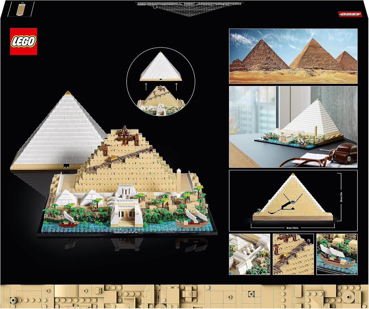 LEGO 21058 Arhitectură Piramida lui Keops Set de construcție pentru artizanat ca hobby creativ, idee de cadou pentru adulți, bărbați, femei, mamă, tată, activitate creativă, colecție de repere faimoase Seturi de constructie Besuche den LEGO-Store
