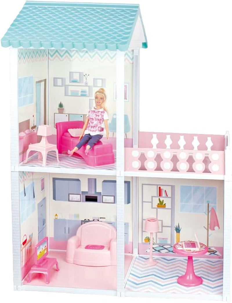 City Life - Villetta cu 3 camere și accesorii Dimensiune Playset asamblat 61 X 40 X 78 Cm Casute de papusi Naty Shop Titlu implicit