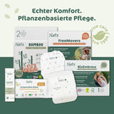 Scutece Naty FreeMovers pentru bebeluși | Huse de scutece certificate, prietenoase cu pielea | Moi și fără parfum | Absorbante și rezistente la scurgeri | Testate dermatologic | Mărimea 5 (12–18 kg) | 80 bucăți
