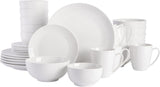 Set de veselă din porțelan Zen Buffet, serviciu pentru 6 persoane (30 piese), alb (cupe)