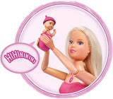 Simba 105733480 - Steffi Love Baby Bliss, Păpușă însărcinată cu bebeluș și sunete grozave, accesorii pentru bebeluși și marsupiu