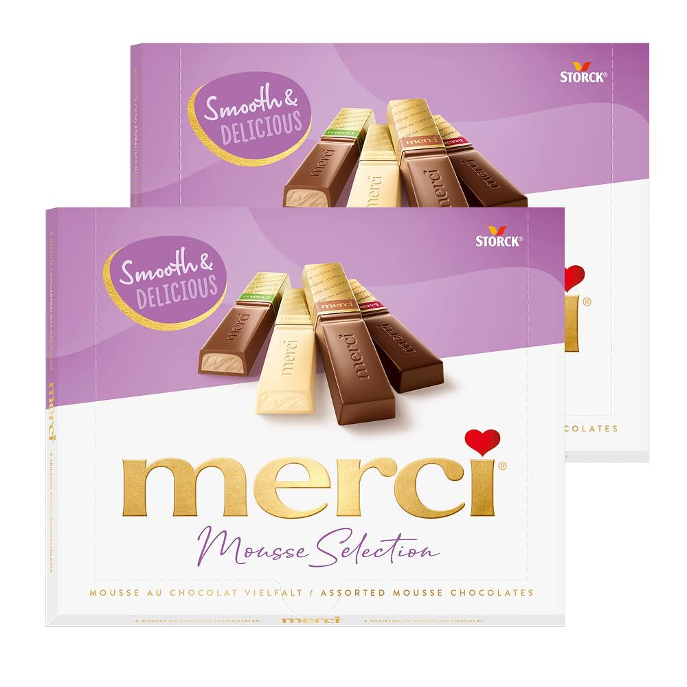 merci Finest Selection Mousse au Chocolat Variety – 1 x 210 g – Specialități Exquisite Mousse de ciocolată – Praline umplute și neumplute