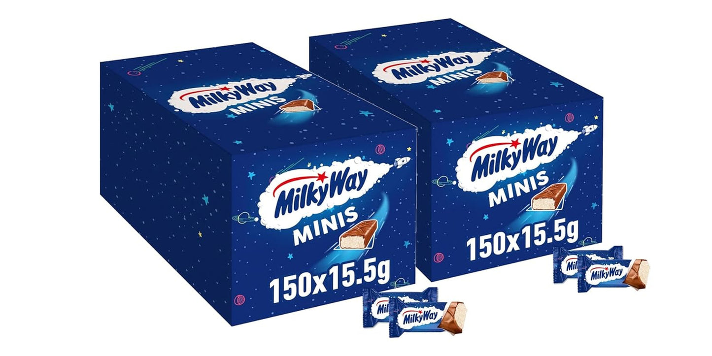 Mini batoane de ciocolată, pachet vrac de ciocolată, cremă de lapte ușoară, 150 x 15,5 g, 2,3 kg
