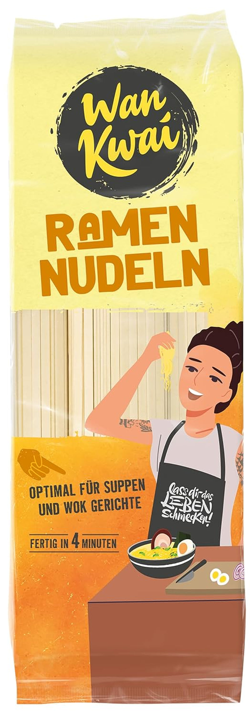 Tăiței Ramen Wan Kwai 300g – Aromă autentică pentru bucătăria asiatică. Versatili, rapid de preparat, ingrediente de înaltă calitate. Ideali pentru supe și mâncăruri la wok.