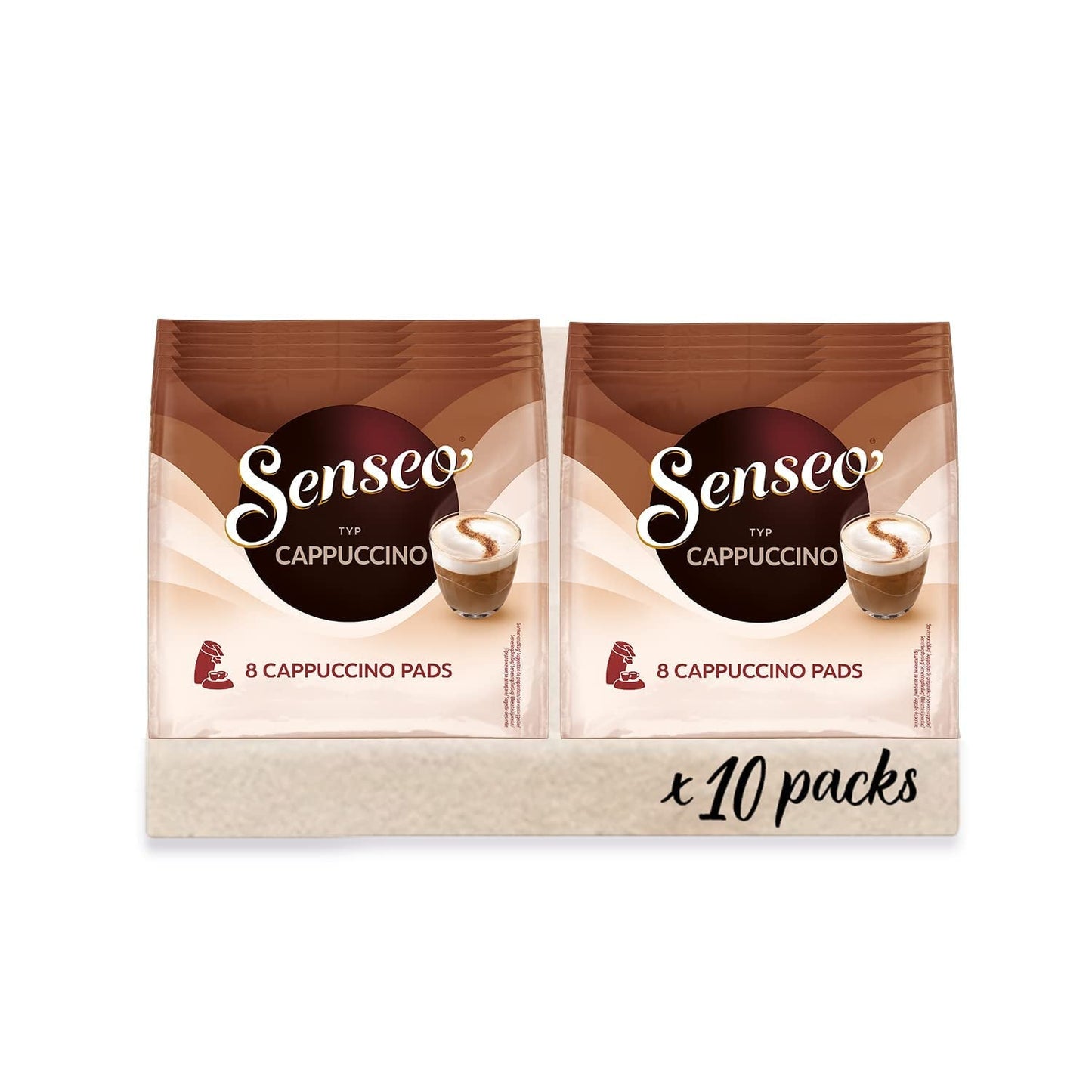 Pads Cappuccino, 10 x 8 Getränke, 80 Kaffee Pads, inklusive  Pad Dose
