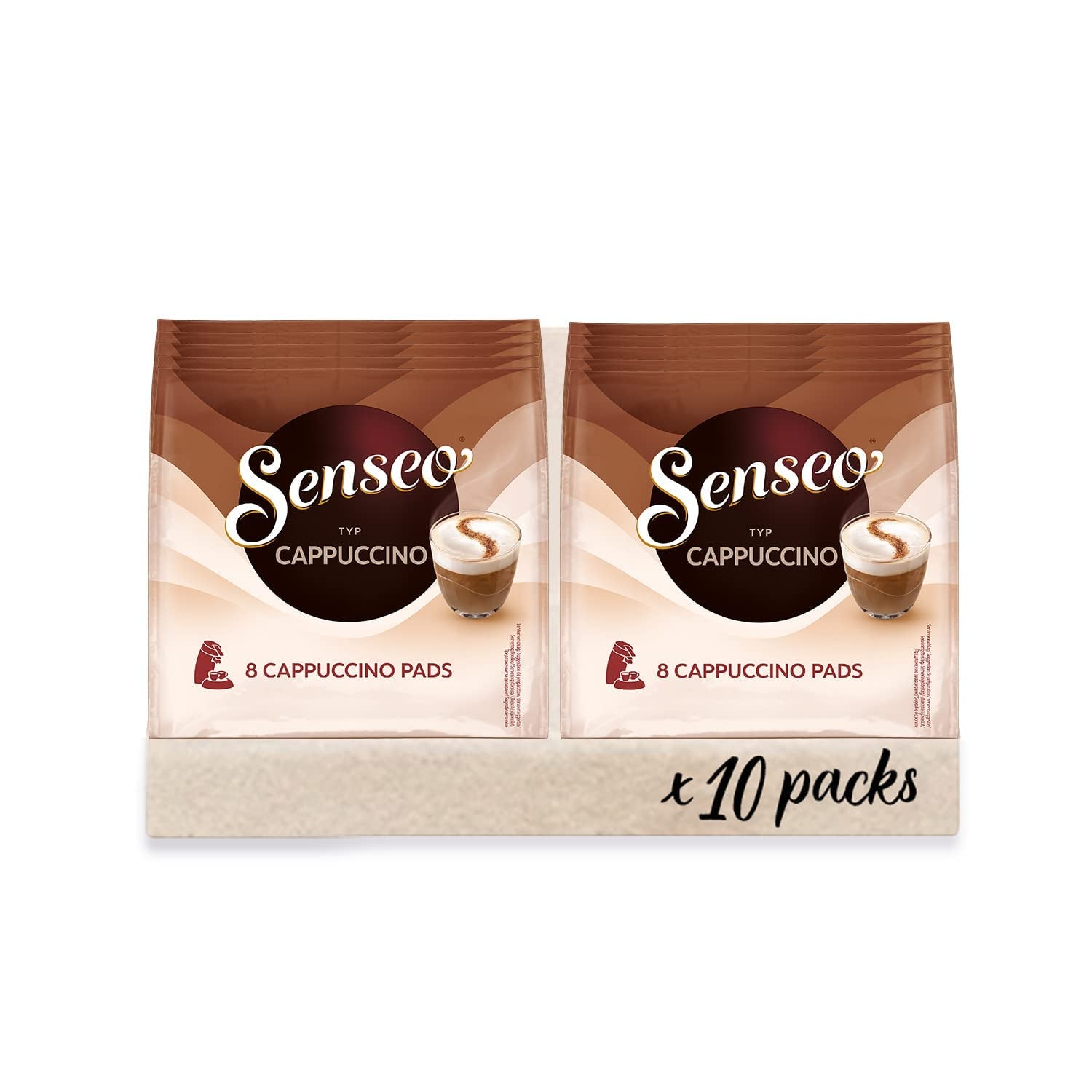 Pads Cappuccino, 10 x 8 Getränke, 80 Kaffee Pads, inklusive  Pad Dose
