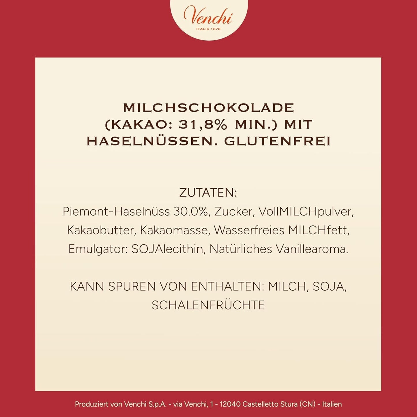 Venchi, Brutto&Buono, Tabletă de ciocolată cu lapte făcută manual cu „alune de pădure Piemont” în formă de brad, 200 g, fără gluten, Colecție de Crăciun în ediție limitată, Idee de cadou