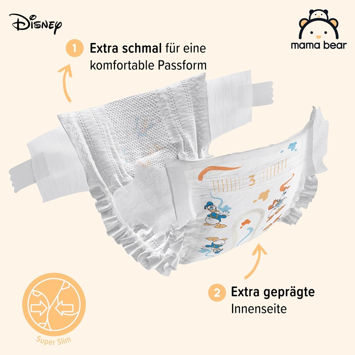 Marcă Amazon: Scutece Mama Bear Disney Ultra Dry, mărimea 3 (4-9 kg) - Cutie lunară, alb, 172 bucăți (2 pachete a câte 86)