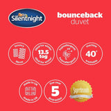 Plapumă Silentnight bounceback, 13,5 tog, king size, țesătură din amestec de bumbac, alb, king size Plapumi si pilote Naty Shop