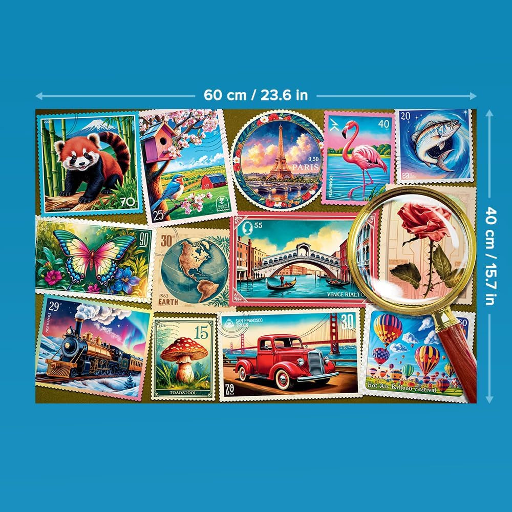 Trefl - Easypiece Puzzle : Timbre - 300 piese - Piese mari, Ușor de puzzle, Pentru adulți și copii de peste 10 ani Puzzle Naty Shop