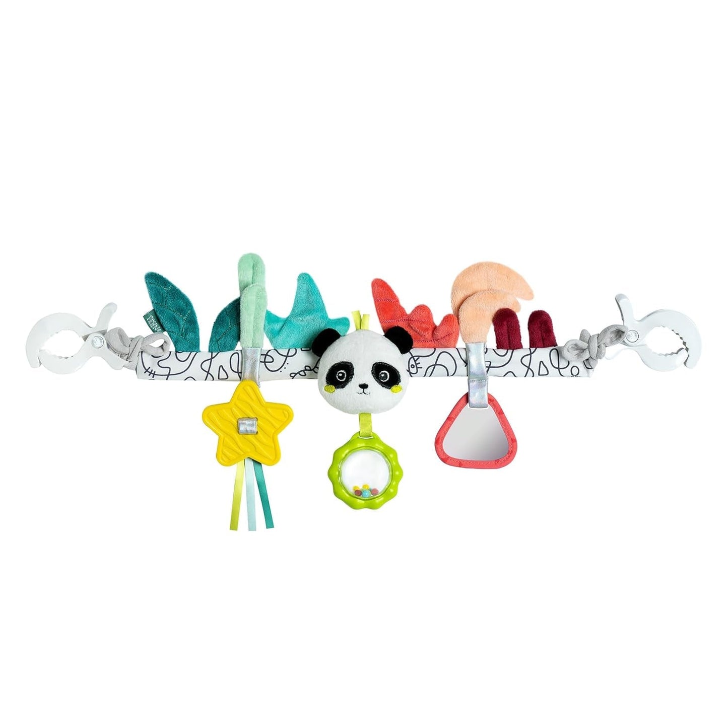 Fehn lanț mobil pentru copii Panda Baby Mobile - lanț mobil pentru copii cu figuri drăguțe - jucărie pentru copii pentru agățare flexibilă - jucărie pentru cărucior pentru bebeluși și copii mici de la 0+ luni Jucarii Bebe Naty Shop Panda