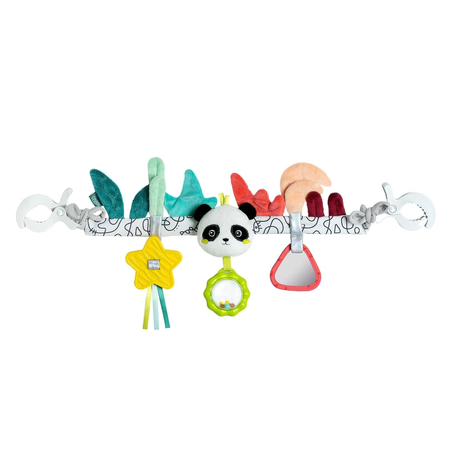 Fehn lanț mobil pentru copii Panda Baby Mobile - lanț mobil pentru copii cu figuri drăguțe - jucărie pentru copii pentru agățare flexibilă - jucărie pentru cărucior pentru bebeluși și copii mici de la 0+ luni Jucarii Bebe Naty Shop Panda