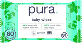 Șervețele umede ecologice de unică folosință pentru bebeluși, pentru pielea sensibilă a bebelușilor, 70 de șervețele (1 pachet), 99% apă, 100% fără plastic, pentru pielea sensibilă, predispusă la eczeme, nou-născuți, biodegradabile, vegane