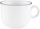 Serviciu de cafea Seltmann Weiden cu 18 piese | Serie compactă, margine albastră | Setul include 6 farfurii pentru micul dejun, 6 cești de cafea și 6 farfurioare, albastre