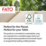 Fato - Șervețele de hârtie de unică folosință naturale pliate 4 ori, ecologice, pachet de 40 de șervețele, mărimea 38X38, 2 straturi, 100% hârtie reciclată