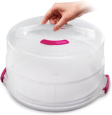 Recipient pentru prăjituri Metaltex, reglabil pe înălțime, polipropilenă, alb/transparent, ⌀ 30 cm, înălțime reglabilă de 8 și 15 cm Cutii depozitare alimente Naty Shop