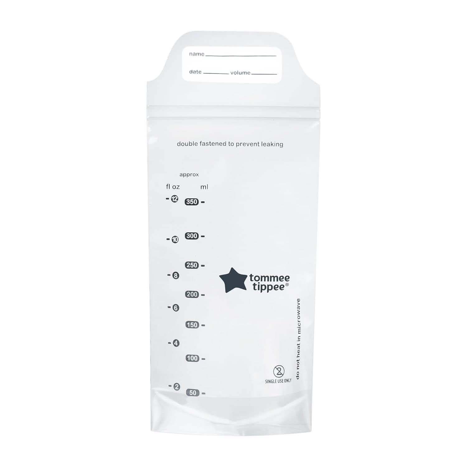 Tommee Tippee Closer to Nature Pungi pentru depozitarea laptelui matern, pre-sterilizate, 350 ml Accesorii Hrana si Alaptare Bebe Naty Shop