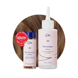 Set colorant permanent pentru păr, 100% acoperire gri, colorare la domiciliu, 0% amoniac vopsele de păr, vopsele de păr multidimensionale, vopsele de păr profesionale Vopsea pentru par Naty Shop Auriu maro deschis 6G