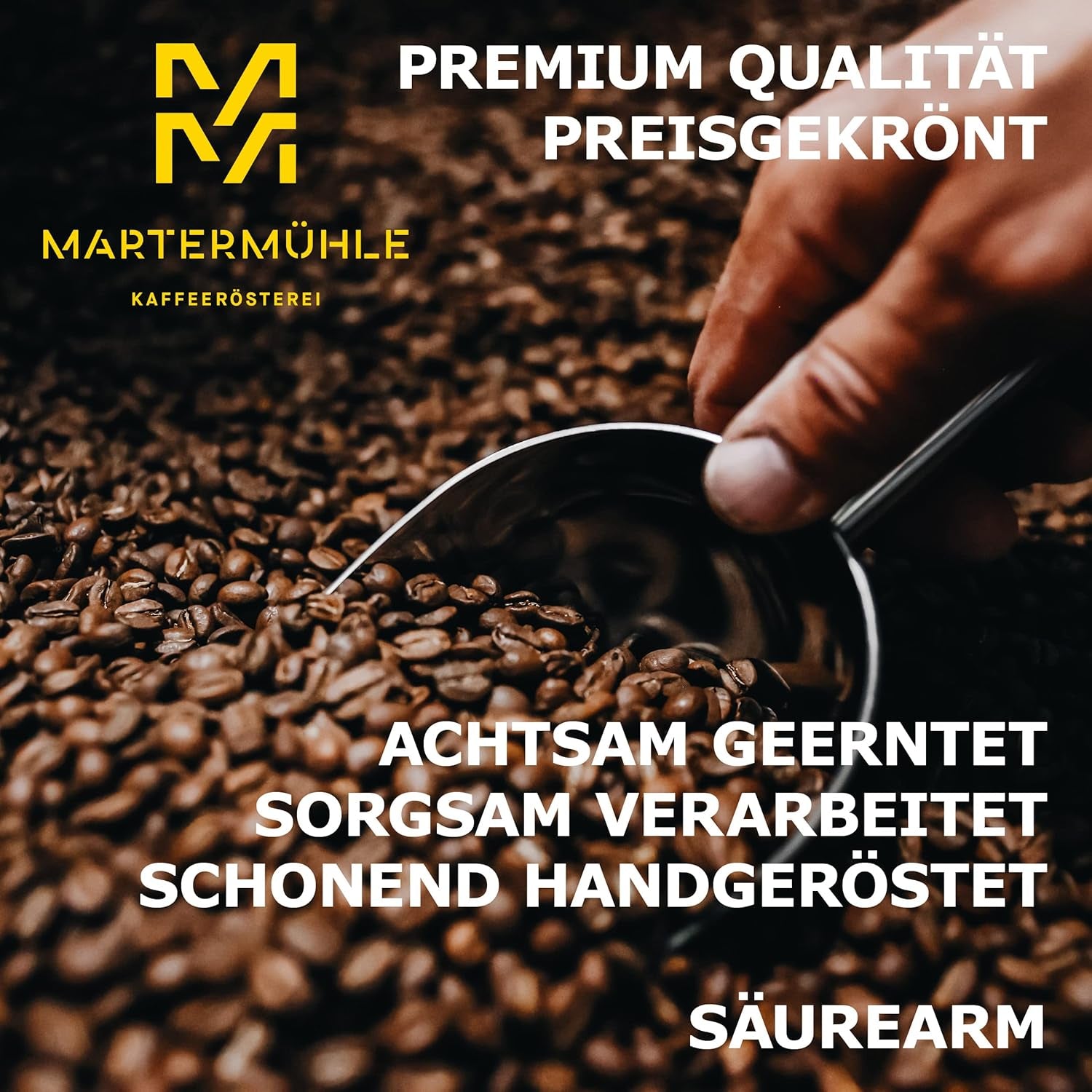 Boabe de espresso Martermühle Cioccolato 500g Tare | Arabica/Robusta | Arome: Nuci de macadamia, ciocolată cu lapte | Boabe de espresso întregi prăjite ușor, aciditate scăzută