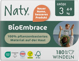 Scutece pentru bebeluși Naty BioEmbrace, mărimea 5 (11–25 kg) | 100% materiale pe bază de plante, delicate cu pielea | Moliciune respirabilă, testate dermatologic, absorbție excelentă | 80 buc.