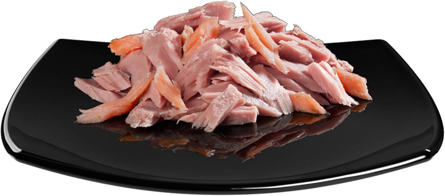 GimCat ShinyCat Filet - Hrană pentru pisici adulte cu 100% file - Fără zahăr adăugat, fără gluten - Ton cu somon - 1 conservă (1 x 70 g)