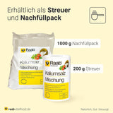 Raab Vitalfood Kaliumsalz-Mischung, Mineralsalzmischung mit 66,7% Natriumchlorid (Kochsalz) und 33% Kaliumchlorid, Kalium trägt zur Aufrechterhaltung eines normalen Blutdrucks bei (1 x 200 g Dose)