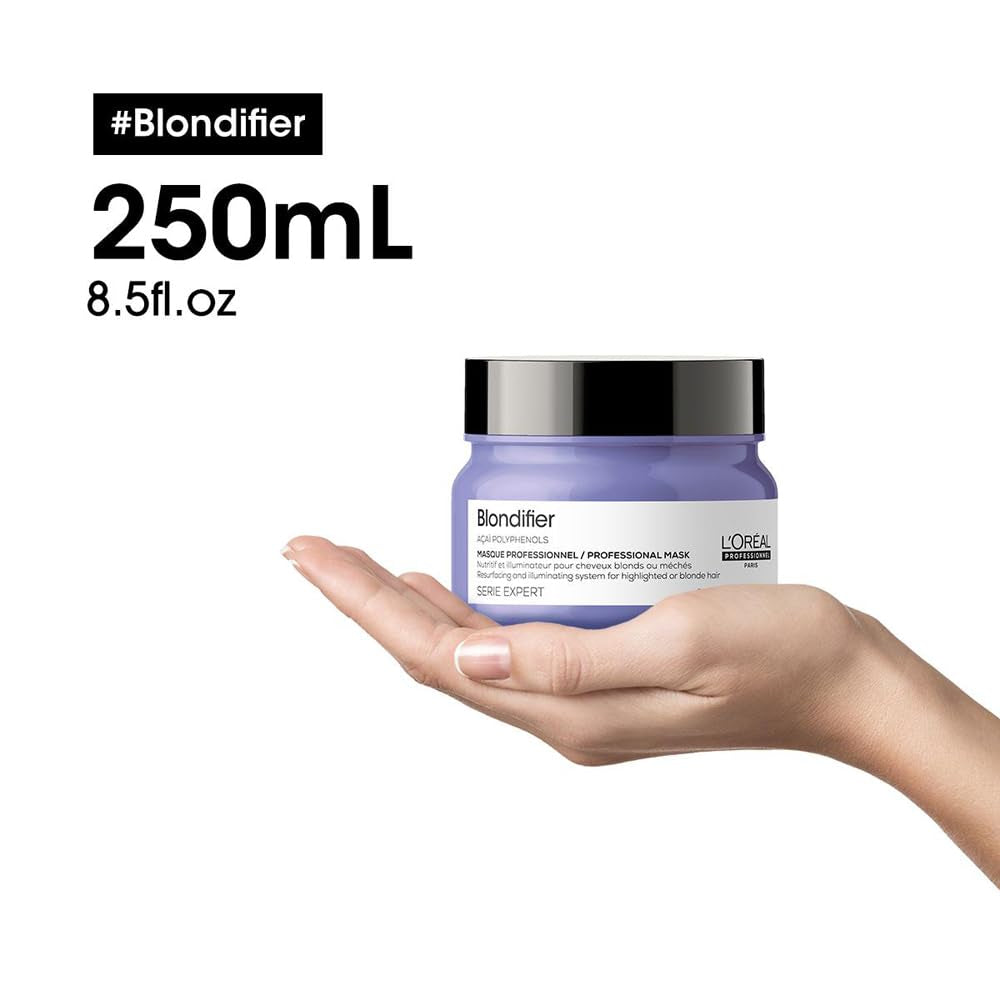 L'Oréal Professionnel | Mască hrănitoare pentru păr blond și decolorat, extract de fructe de Açai, Serie Expert, mască blondă Masca de par Naty Shop