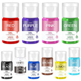Colorant alimentar gel, recipiente de 6 ml si 10 ml Naty Shop 10 ml (set 10 bucati)