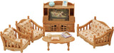 5716 Casă de oraș cu mansardă - Casă de păpuși și L5339 Living tip casă de țară - Mobilier pentru casă de păpuși, 30 x 50 cm, 1 bucată (1 pachet), fabricată din plastic