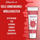 Dekozauber24 Colorant alimentar roșu, gel, 30g, vegan, fără zahăr, foarte concentrat, colorant alimentar roșu pentru fondant, cremă de unt, băuturi și multe altele