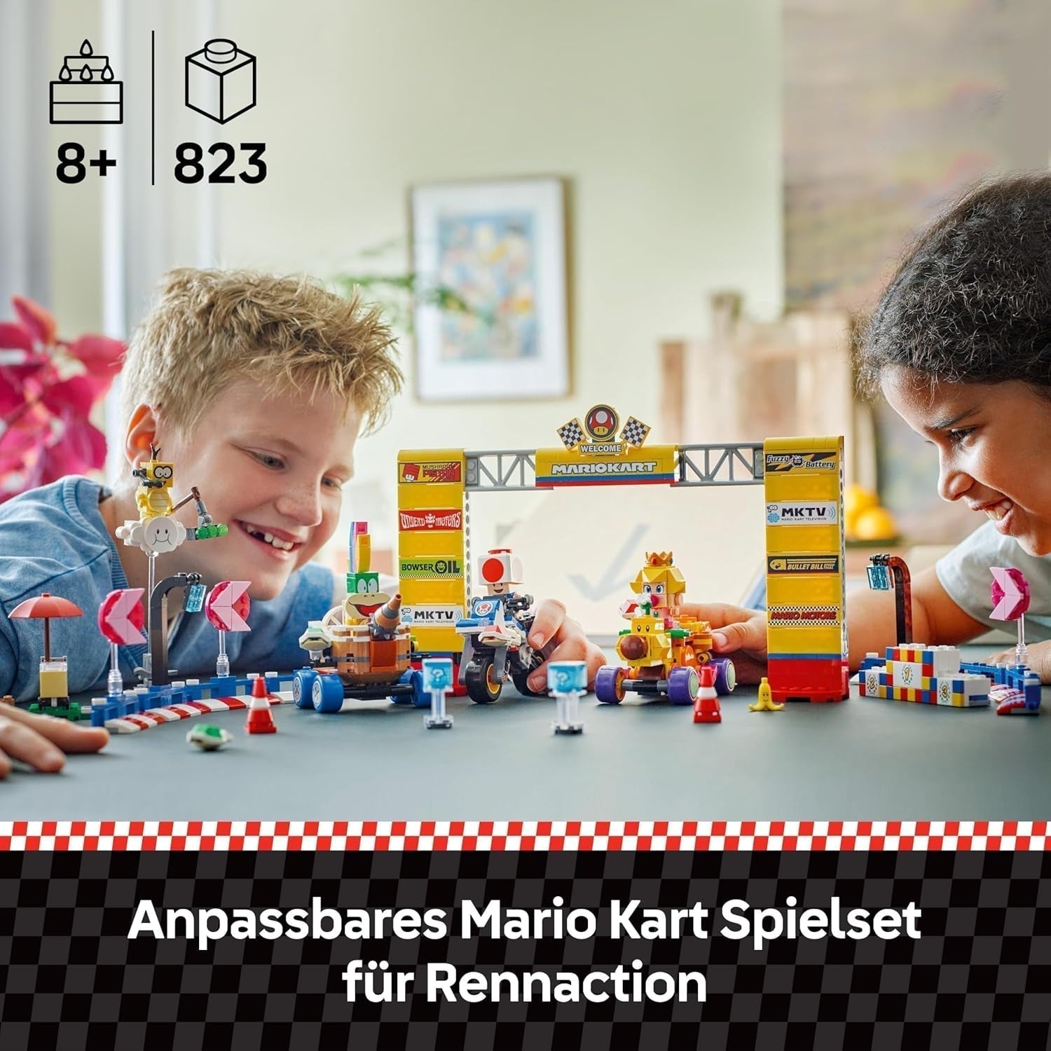 LEGO Super Mario: Mario Kart - Baby Peach & Grand Prix Set, Figuri Nintendo - Toad, Lakitu, Baby Peach și Lemmy, Cadou pentru băieți, fete și gameri de la 8 ani, Jucărie de aventură 72036 Seturi de constructie Besuche den LEGO-Store