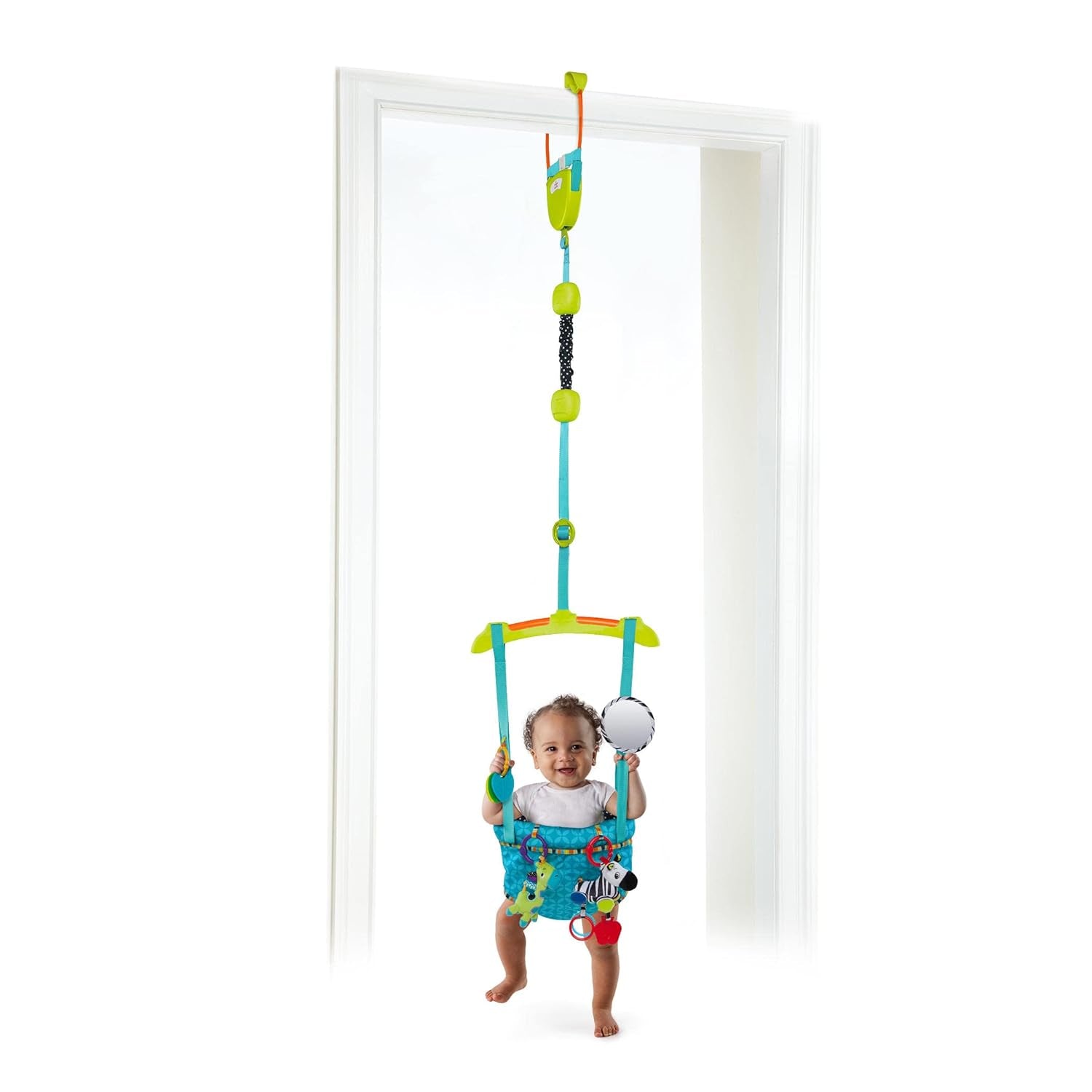 Set de prindere pentru ușă Bright Starts Deluxe cu clemă sigură și stabilă pentru tocul ușii și șervețele umede Pampers Sensitive pentru bebeluși, 1200 de șervețele (15 x 80)