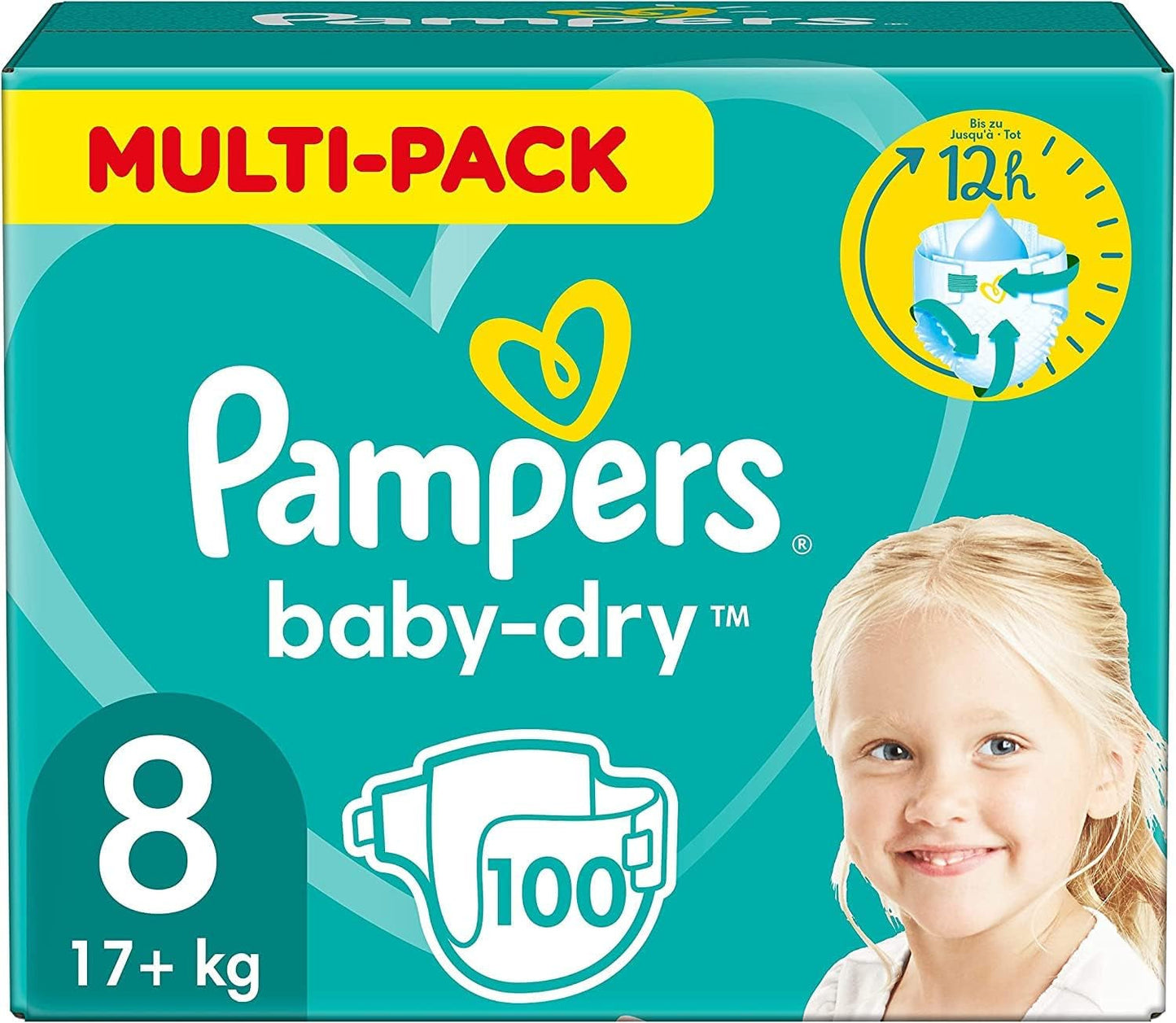 Scutece Pampers Baby-Dry mărimea 5, 174 de scutece, 11 kg - 16 kg, protecție împotriva scurgerilor de până la 100% și confort toată noaptea
